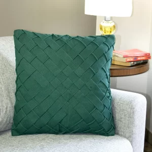 Capa de Almofada Trancê Diagonal Verde Média
