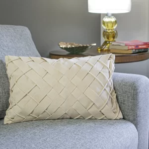 Capa de Almofada Trancê Diagonal Cru Pequena