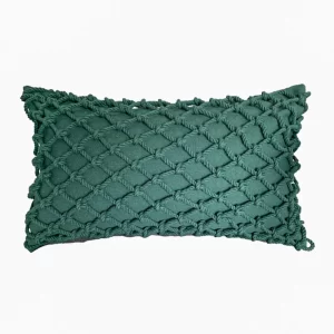 Capa de almofada Macramê com Corda Verde Pequena